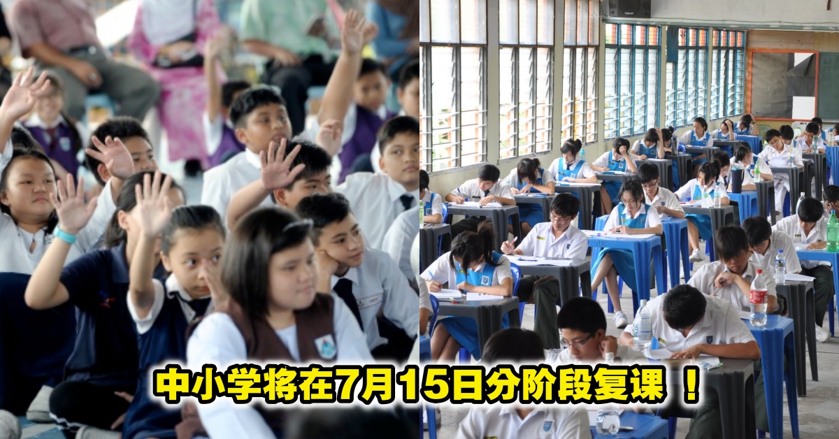 【快讯】中小学将在7月15日分阶段复课 ！